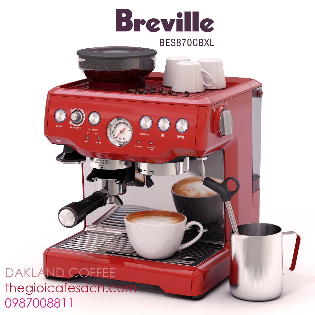 BREVILLE 870XL Cà Phê Sạch, Cà Phê Nguyên Chất, Cà Phê Pha Máy, Cafe sạch